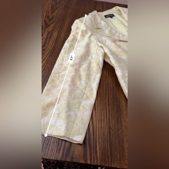 Isabel & Nina lime Green & Ivory Brocade Jacket floral blazer Womens 14 preppy - Picture 11 of 16